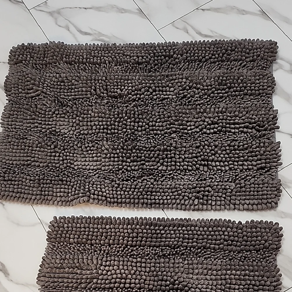 Plush Brown Bath Mat Set